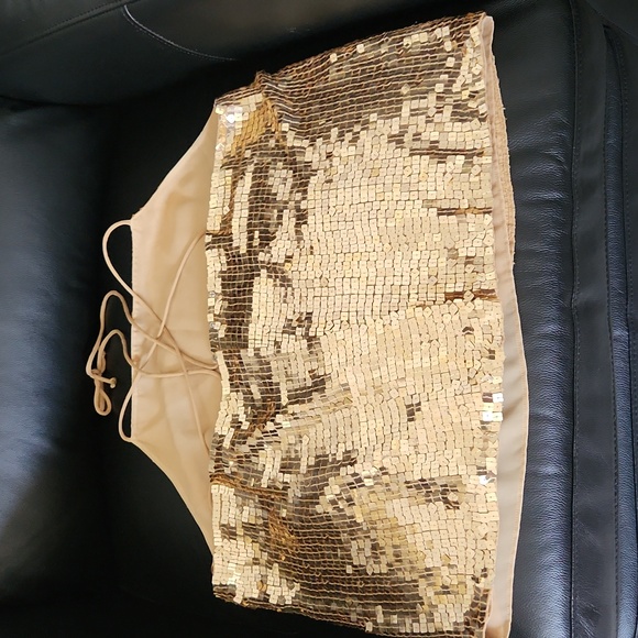 Gold sequin crop top - Picture 2 of 6